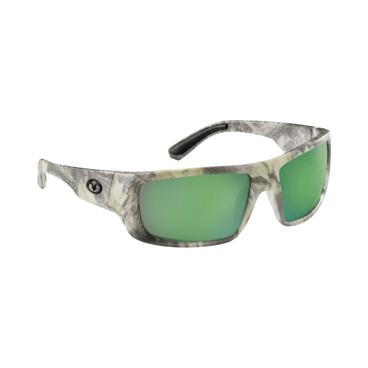 FLYING FISHERMAN SARGASSO SUNGLASSES - MATTE CAMO AMBER - GREEN MIRROR