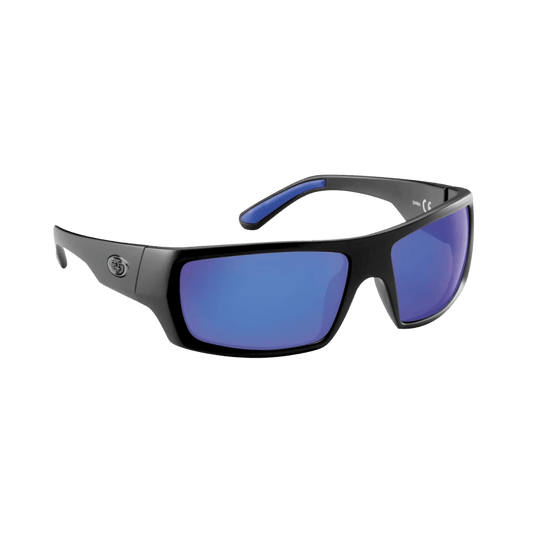 FLYING FISHERMAN SARGASSO SUNGLASSES - MATTE BLACK/SMOKE - BLUE MIRROR