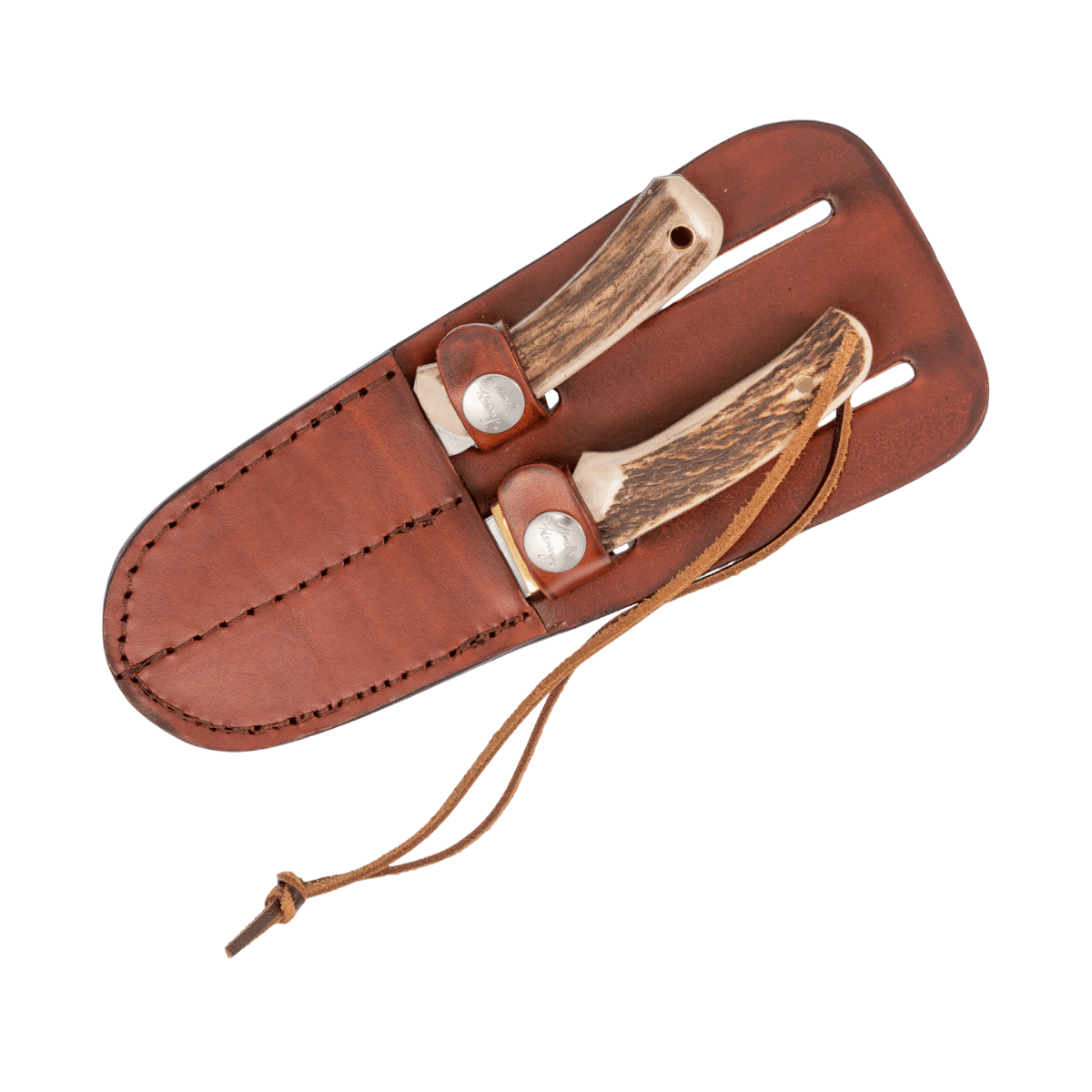 SCHRADE UNCLE HENRY STAG HORN SKINNER - BROWN LEATHER SHEATH