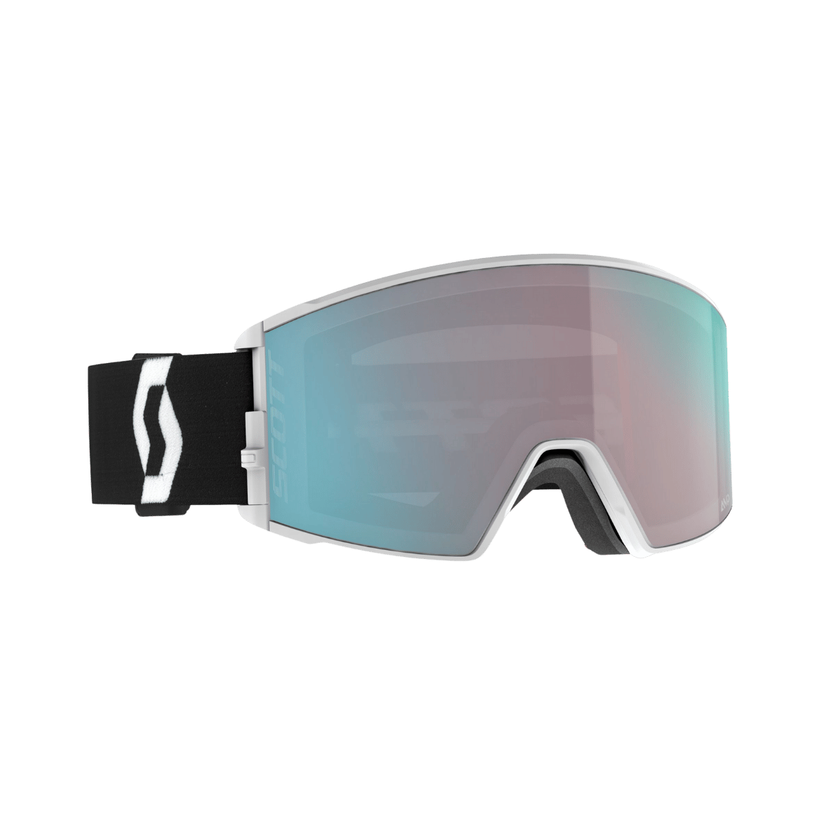 SCOTT USA REACT GOGGLE - TEAM WHITE/BLACK - ENHANCER AQUA CHROME