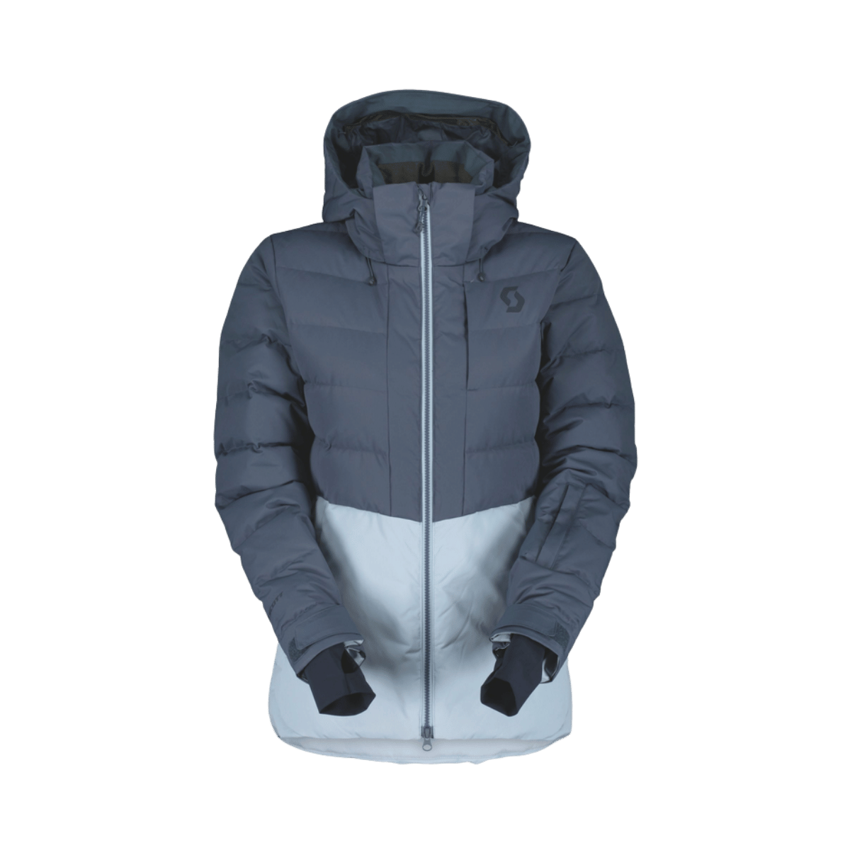 SCOTT USA WOMEN ULTIMATE WARM JACKET - METAL BLUE/GLACE BLUE - FRONT VIEW