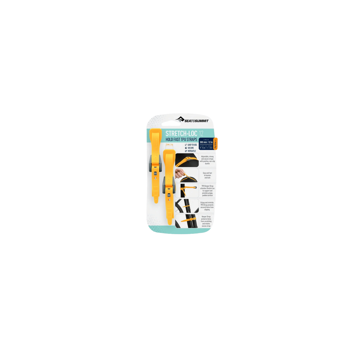 SEA TO SUMMIT STRETCH-LOC TPU STRAPS 2PK YELLOW IMAGE