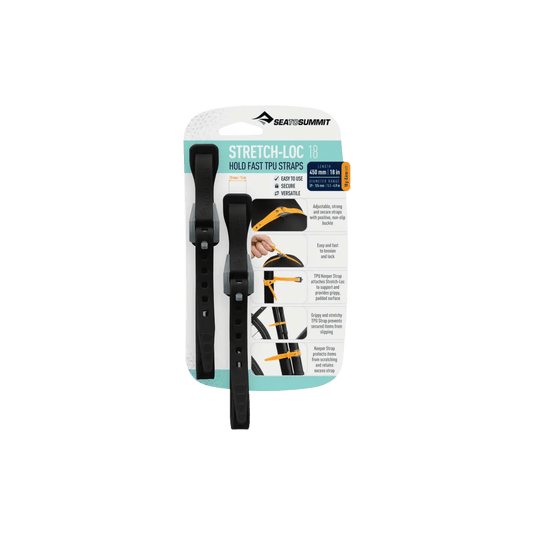 SEA TO SUMMIT STRETCH-LOC TPU STRAPS 2PK BLACK IMAGE