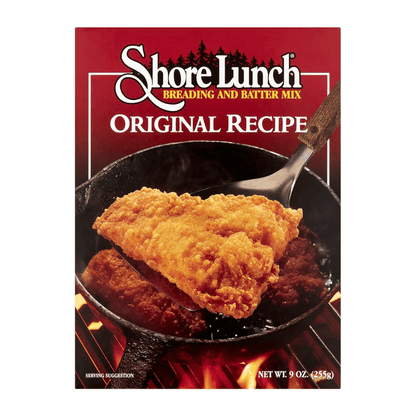 SHORE LUNCH ORIGINAL RECIPE FISH BREADING & BATTER MIX – 9 OZ BOX - FRONT VIEW