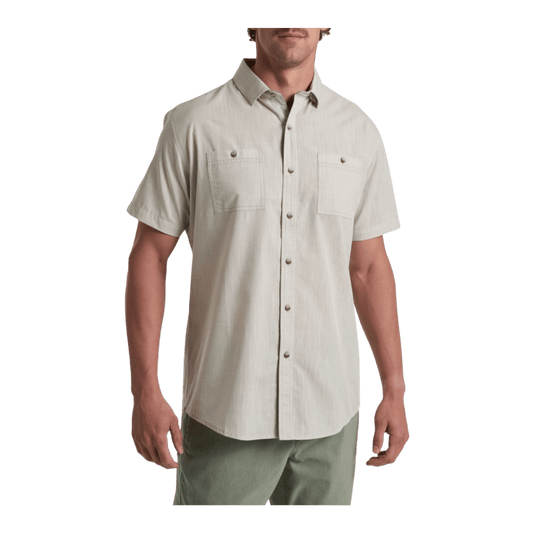 KUHL MEN'S KARIB STRIPE SHORT SLEEVE SHIRT - FEATHER GREY