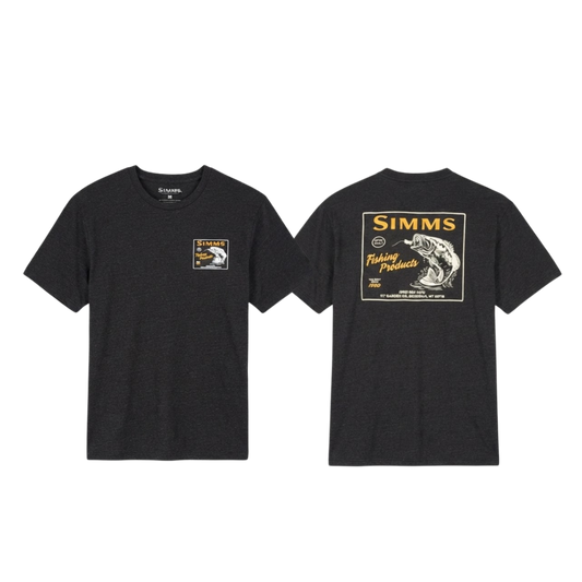 SIMMS BASS TECH T SHIRT BLACK HEATHER