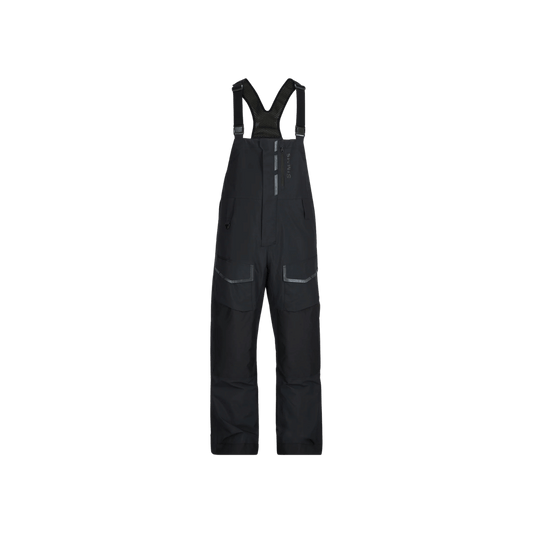 SIMMS CHALLENGER INSULATED BIB, BLACK COLOR, FULL VIEW, SM, MD, LG, XL, XXL, 3XL