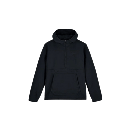 SIMMS STRATA 330 HALF-ZIP HOODY, BLACK, FRONT ANGLE, MD, LG, XL, XXL