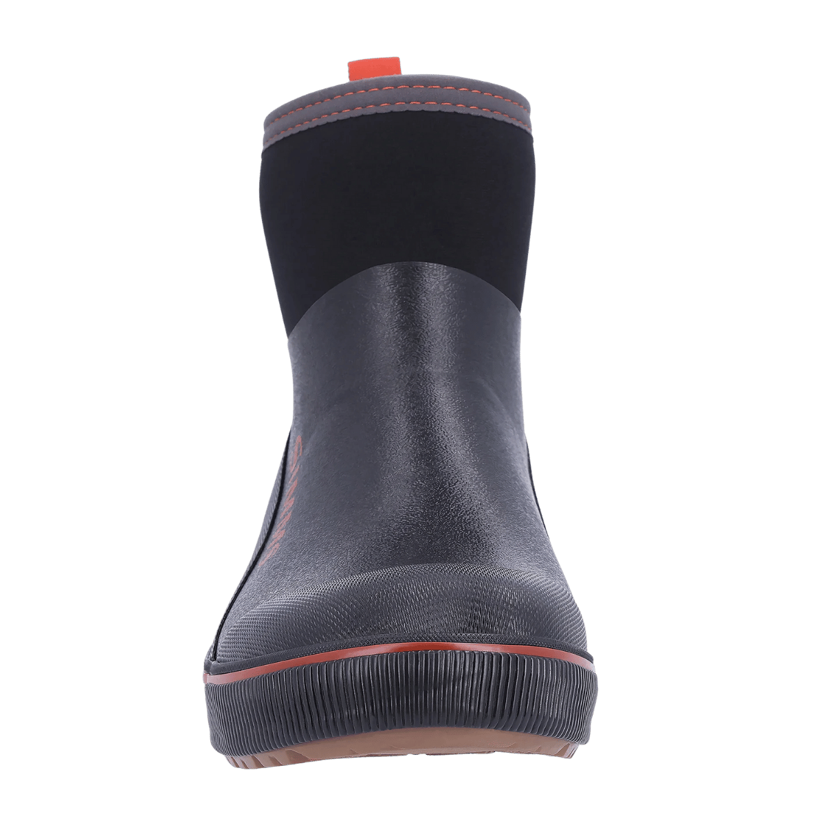 SIMMS MEN'S CHALLENGER 7" DECK BOOT FOR FISHING W/ NEOPRENE LINING - BLACK - FRONT VIEW