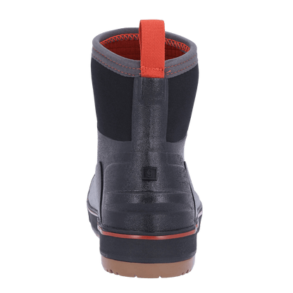 SIMMS MEN'S CHALLENGER 7" DECK BOOT FOR FISHING W/ NEOPRENE LINING - BLACK - BACK VIEW