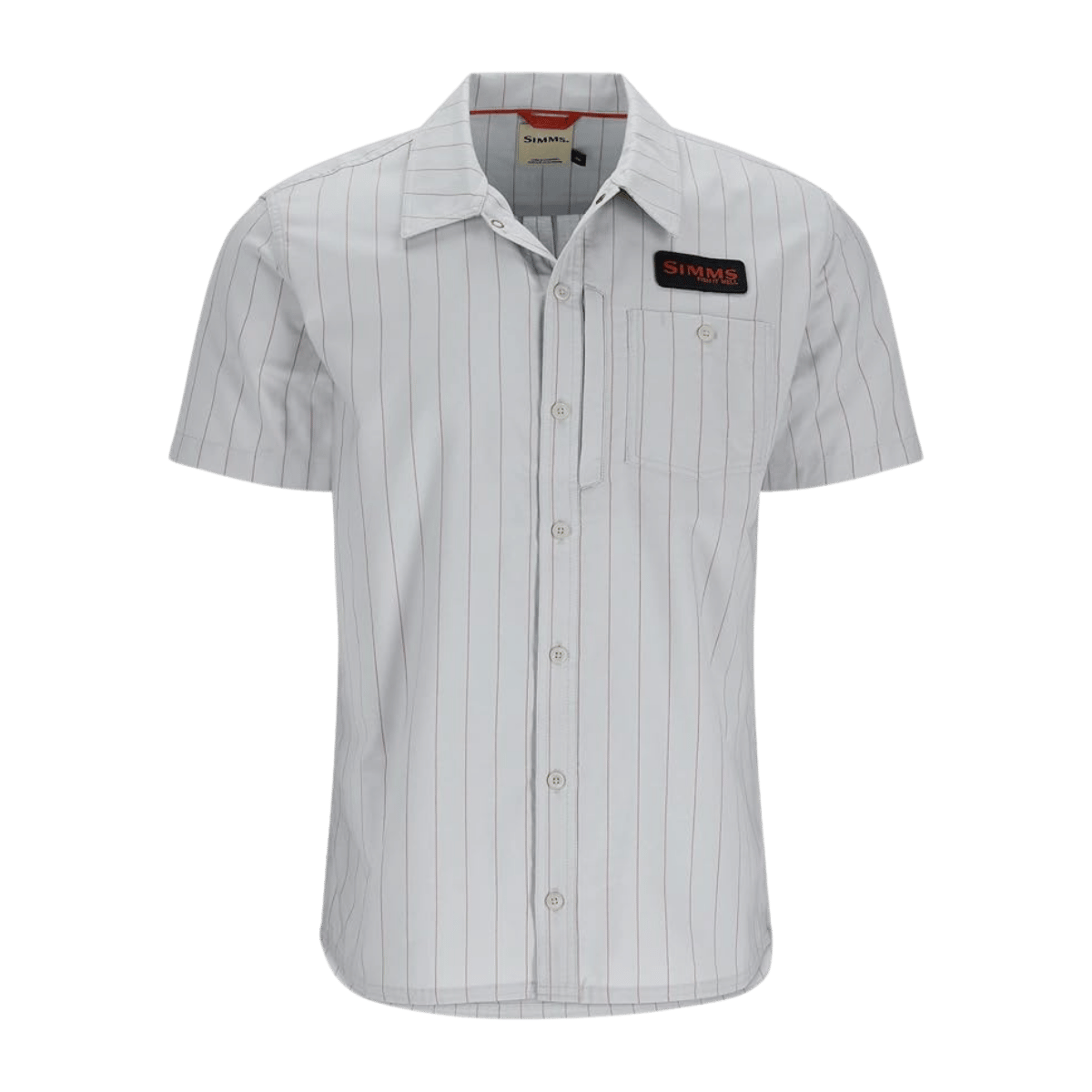 SIMMS SHOP SHIRT - STERLING/CLAY STRIPE FRONT
