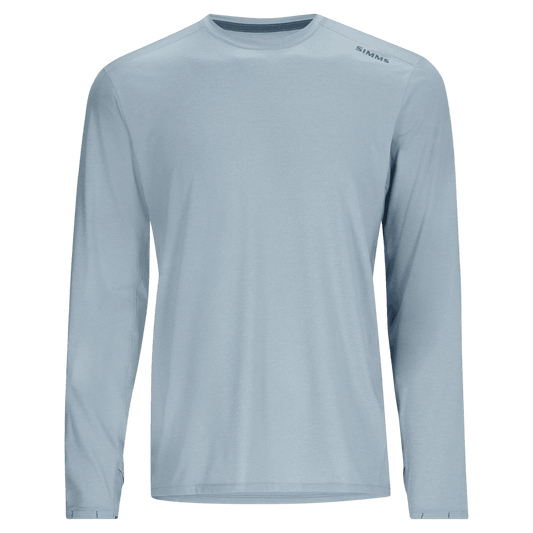 SIMMS MEN'S SOLARFLEX CREWNECK W/ UPF 50+ - STEEL BLUE HEATHER - MAIN IMAGE