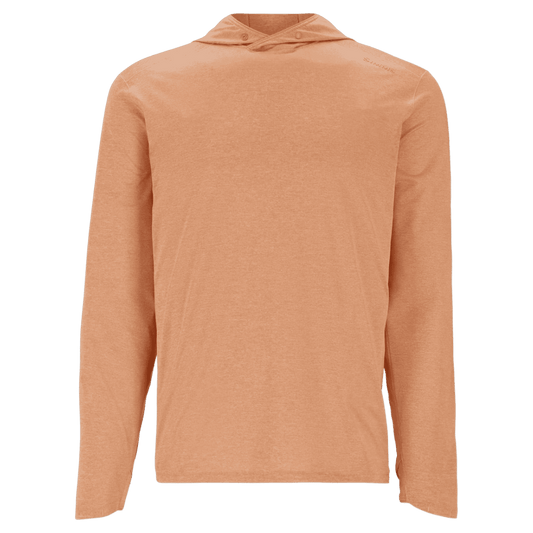 SIMMS MEN'S SOLARFLEX FISHING HOODY W/ UPF 50+ - ORANGE MAPLE HEATHER - MAIN IMAGE