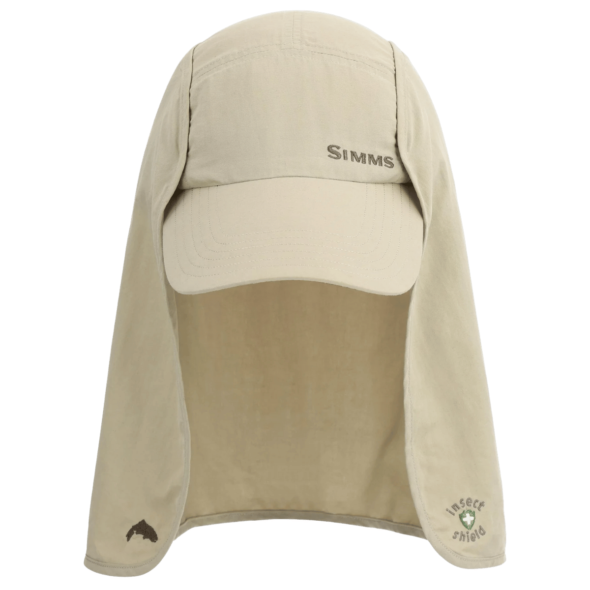 SIMMS BUGSTOPPER SUNSHIELD UPF 50 CAP - STONE - FRONT VIEW