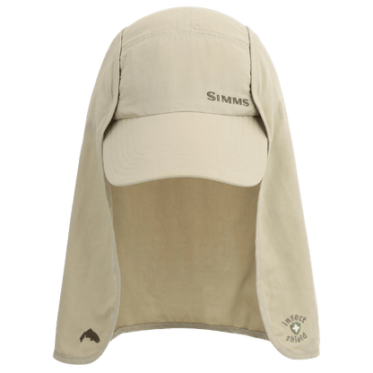SIMMS BUGSTOPPER SUNSHIELD UPF 50 CAP - STONE - FRONT VIEW
