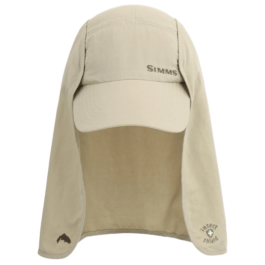 SIMMS BUGSTOPPER SUNSHIELD UPF 50 CAP - STONE - FRONT VIEW