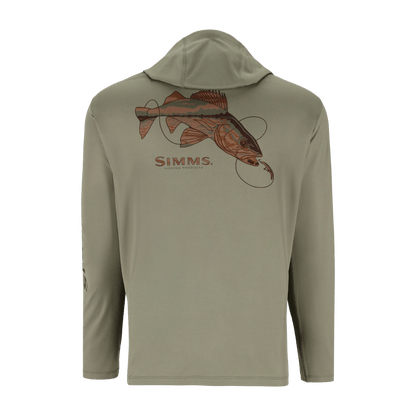 SIMMS TECH HOODY ARTIST SERIES - WILLOW WALLEYE BACK