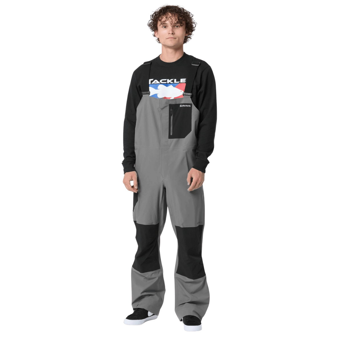 SIMMS VAPOR ELITE BIB - GUNMETAL WW FRONT 