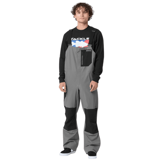 SIMMS VAPOR ELITE BIB - GUNMETAL WW FRONT 