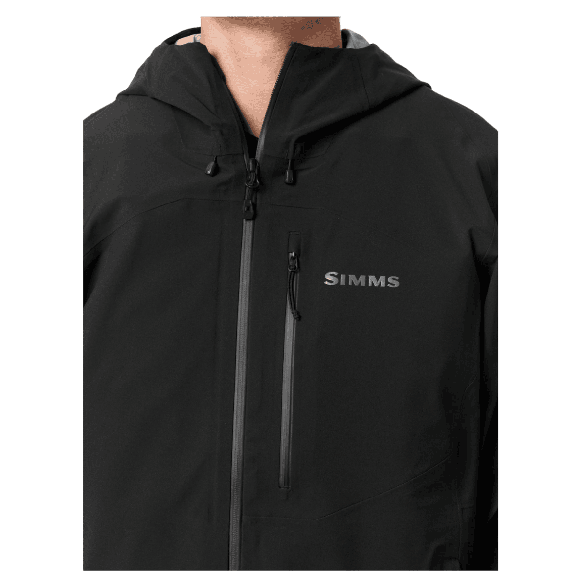 SIMMS VAPOR ELITE JACKET - BLACK WW BACK - NECK ZIPPER
