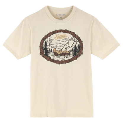 SIMMS YOUTH LAZY BEAR COTTON T-SHIRT - NATURAL - FRONT VIEW