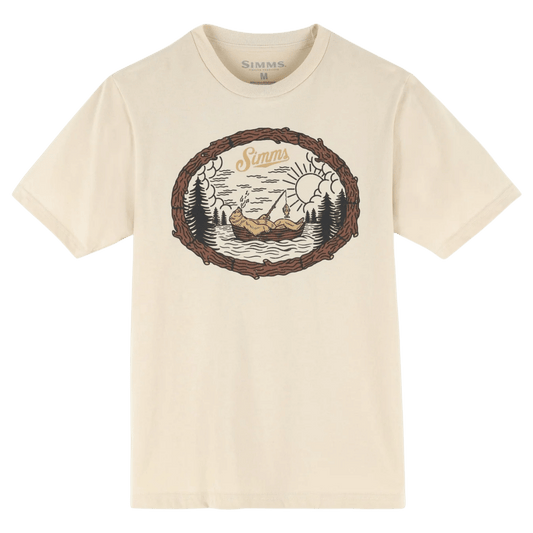 SIMMS YOUTH LAZY BEAR COTTON T-SHIRT - NATURAL - FRONT VIEW