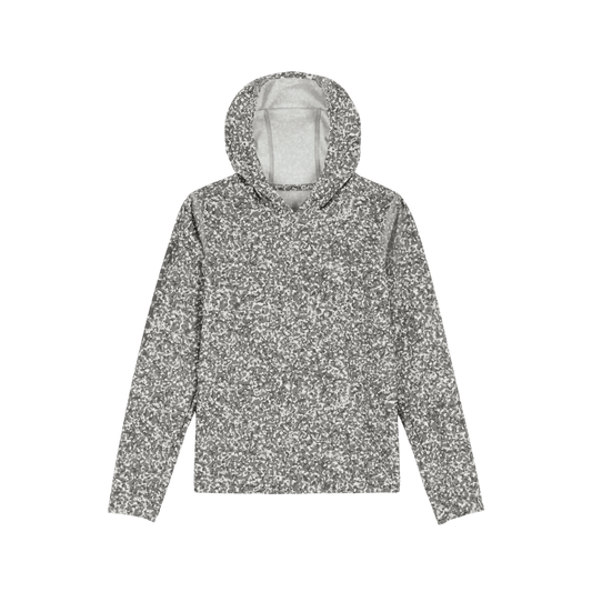 SIMMS KIDS SOLAR TECH HOODY - PEBBLE STEEL FRONT VIEW