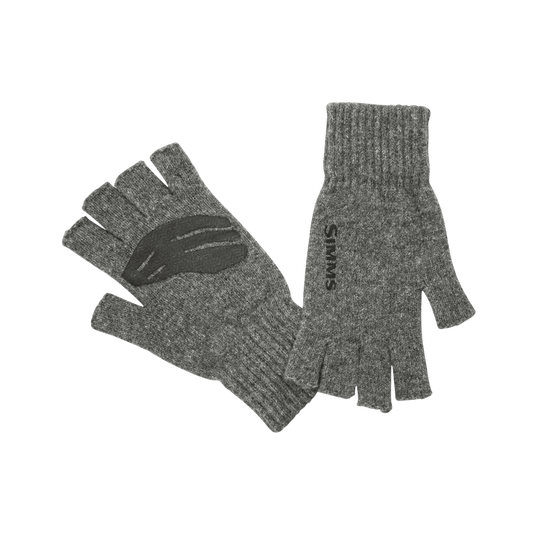 SIMMS WOOL HALF FINGER GLOVE - STEEL