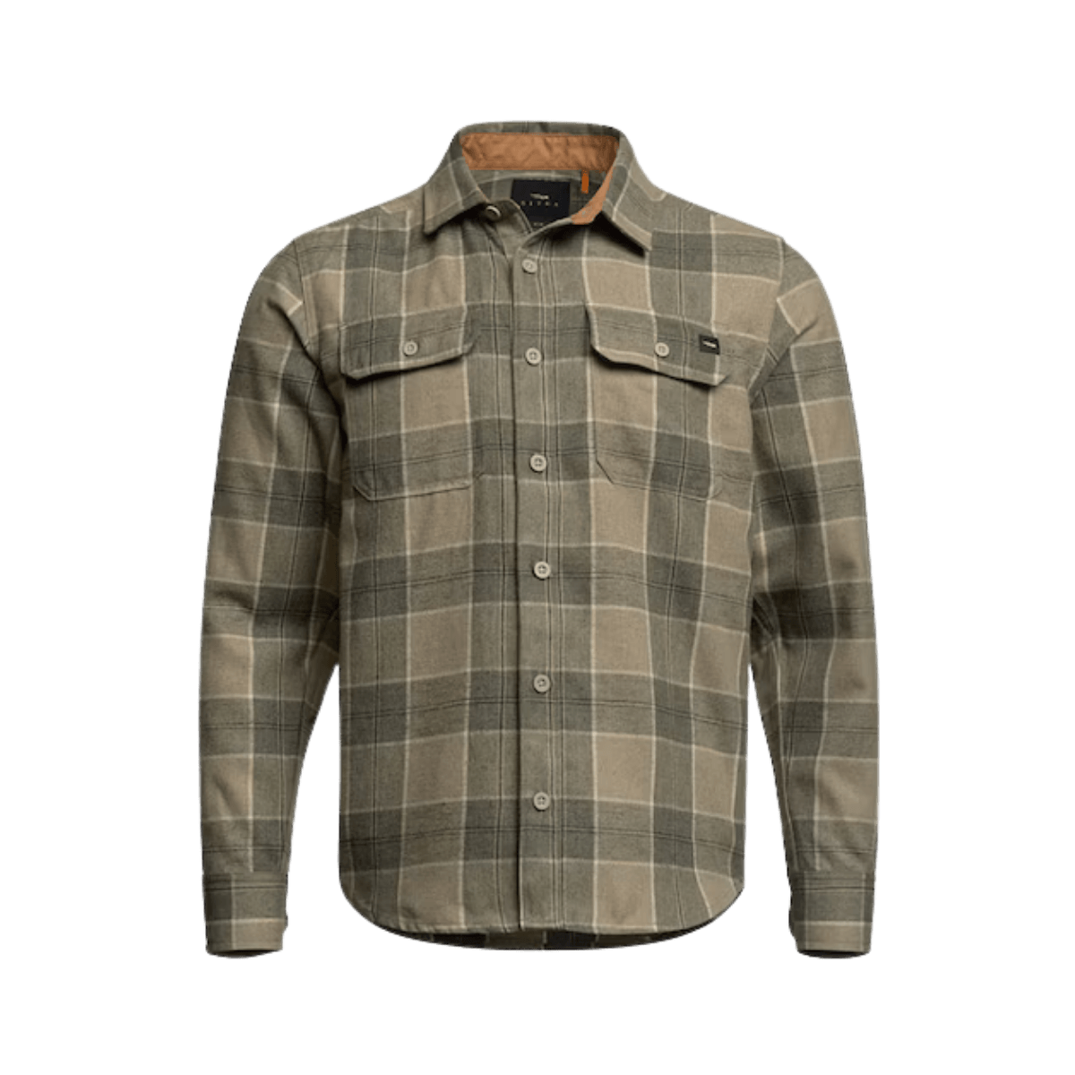 SITKA HARDWOOD HW FLANNEL SHIRT DARK GREEN SAGE PLAID