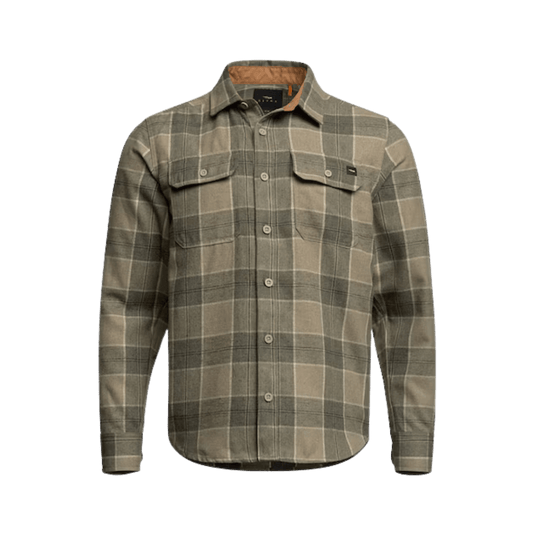 SITKA HARDWOOD HW FLANNEL SHIRT DARK GREEN SAGE PLAID