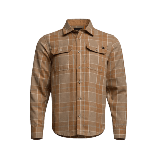 SITKA HARDWOOD HW FLANNEL SHIRT SEQUOIA BROWN FALL PLAID