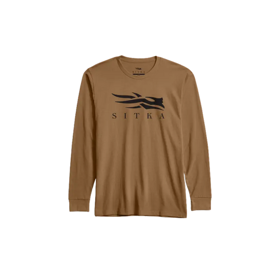 SITKA  ICON L/S CREWNECK TEE SEQOUIA BROWN