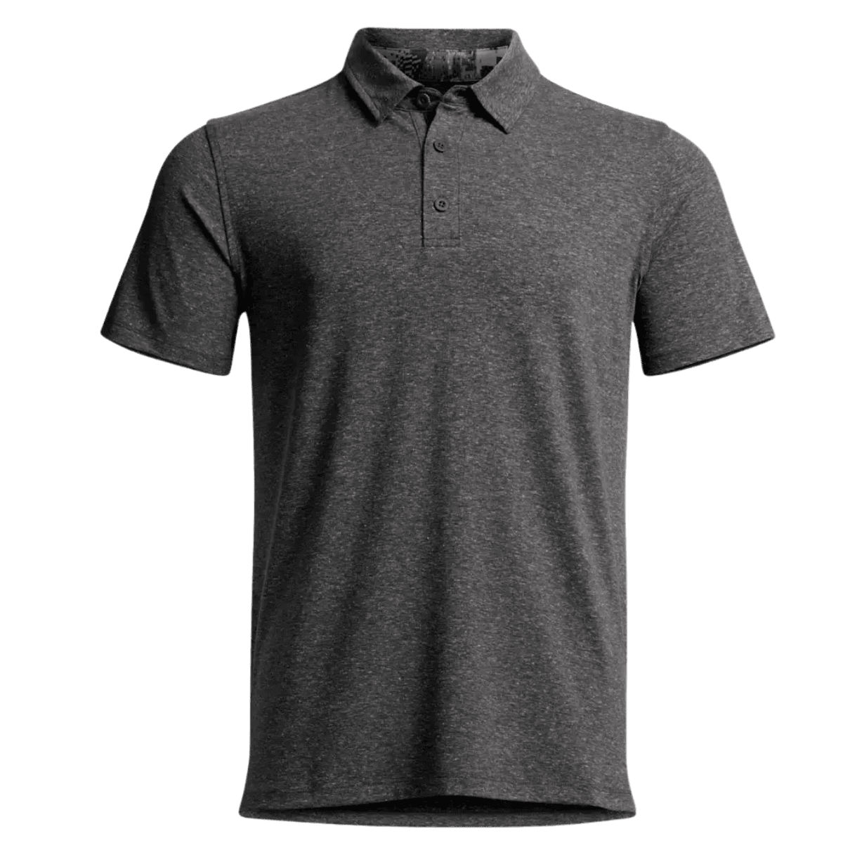 SITKA ESSENTIAL SHORT SLEEVE POLO W/ UPF 50+ - OBSIDIAN HEATHER - MAIN IMAGE
