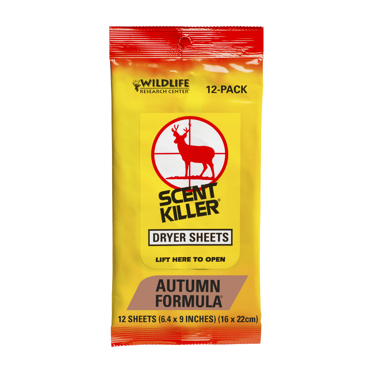 WILDLIFE RESEARCH SCENT KILLER AUTUMN FORMULA DRYER SHEETS - 12 PACK