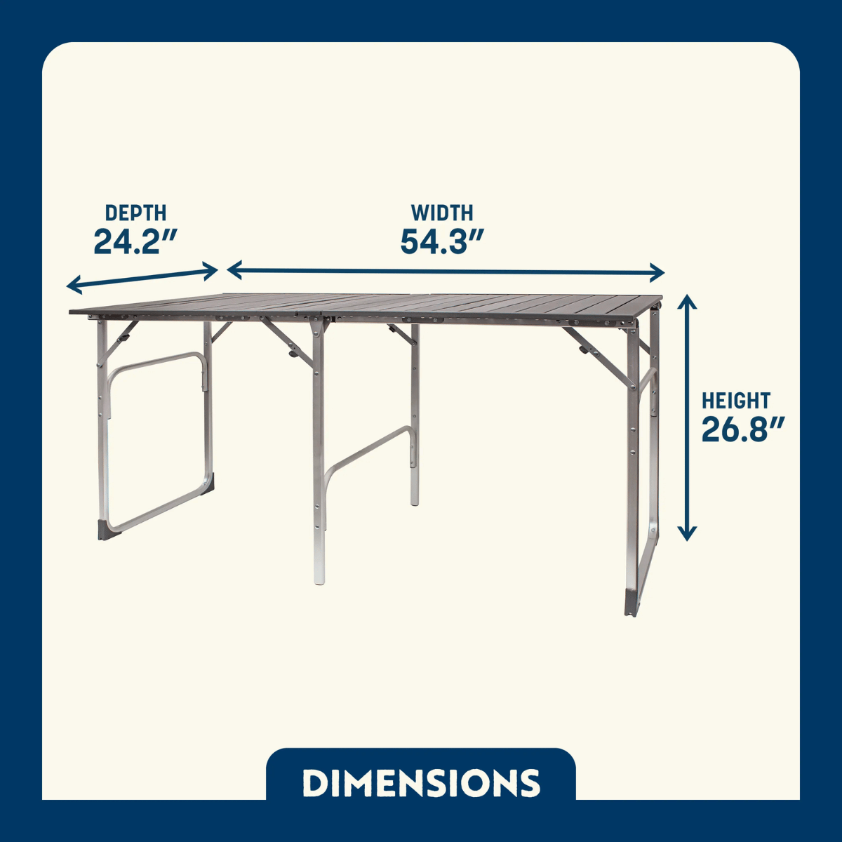 GCI OUTDOOR SLIM-FOLD TABLE - BLACK CHROME_DIMENSION