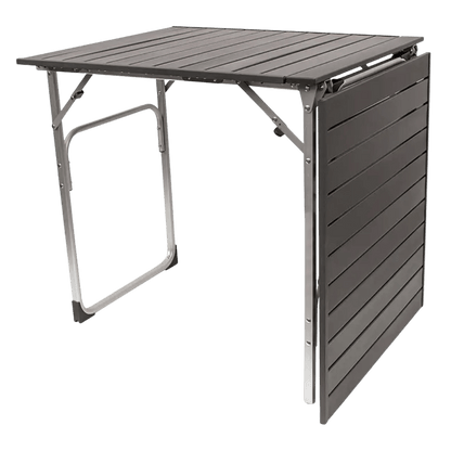 GCI OUTDOOR SLIM FOLD TABLE XL - BLACK CHROME_WHEN FOLD HALF