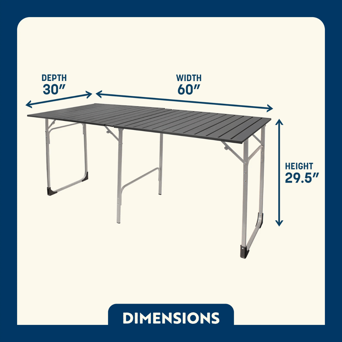 GCI OUTDOOR SLIM FOLD TABLE XL - BLACK CHROME_DIMENSION