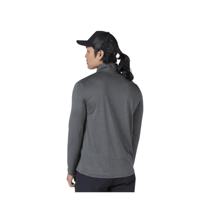 ROSSIGNOL SLUB 1/2 ZIP LS TEE - ONYX GREY - BACK VIEW