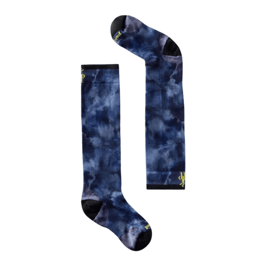 SMARTWOOL JR SKI ZERO CUSH PRNT OTC SOCK NIGHTFALL BLUE