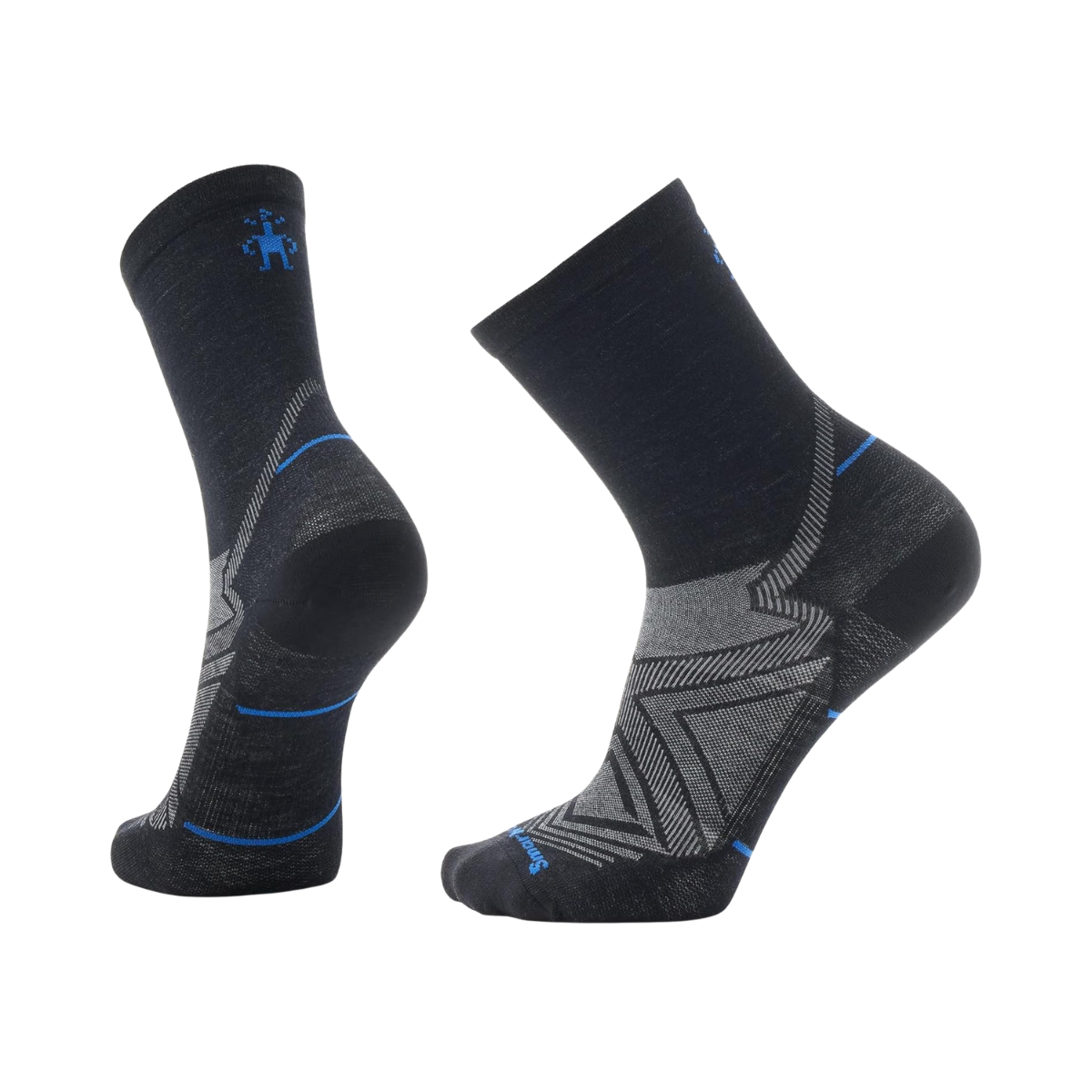 SMARTWOOL RUN ZERO CUSH MID CREW SOCK BLACK