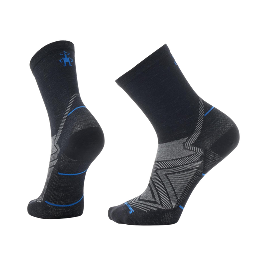 SMARTWOOL RUN ZERO CUSH MID CREW SOCK BLACK