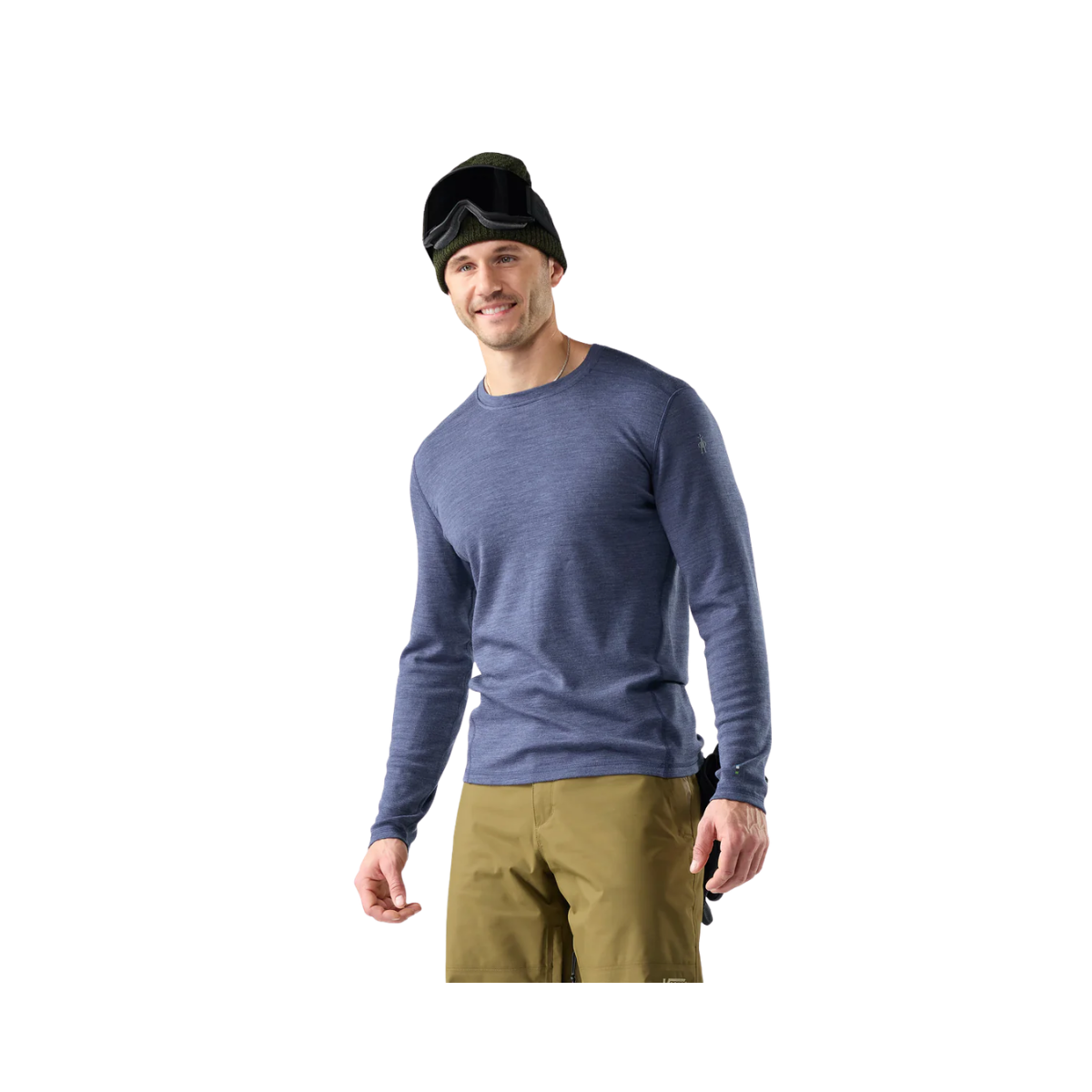 SMARTWOOL THERMAL MERINO BASE LAYER CREW NIGHTFALL BLUE HEATHER