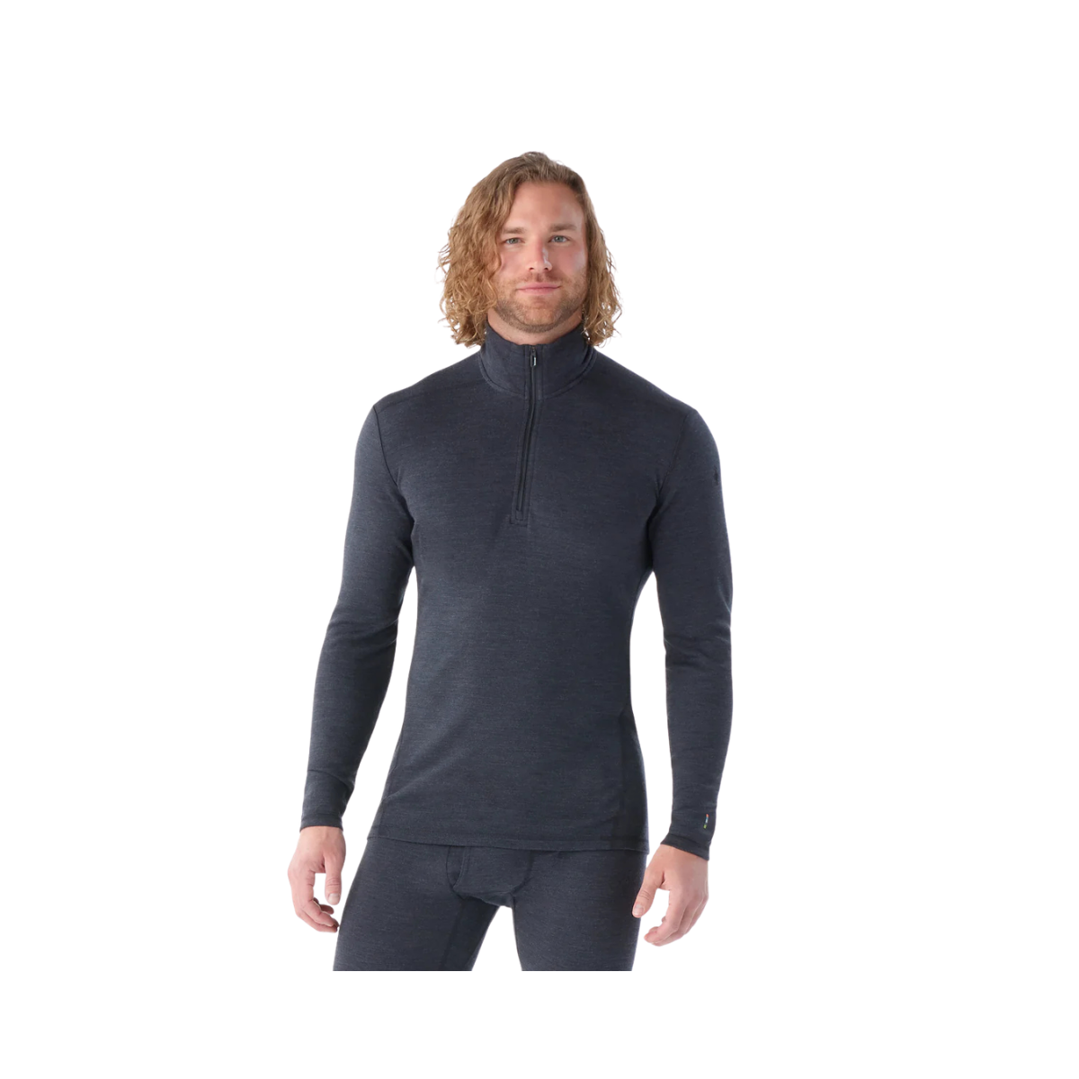 SMARTWOOL THERMAL MERINO BL 1/4 ZIP CHARCOAL HEATHER