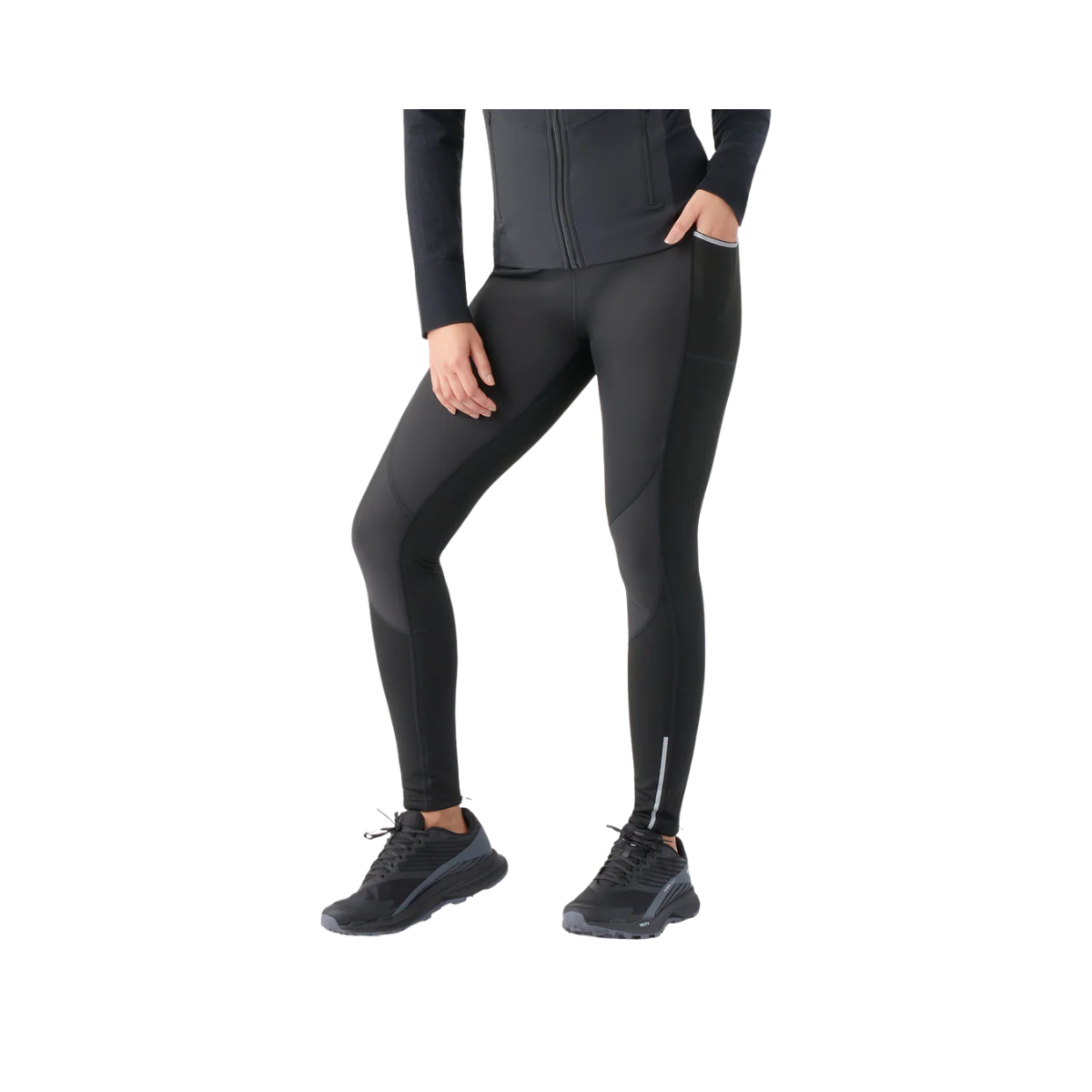 SMARTWOOL W ACTIVE FLEECE WIND TIGHT BLACK