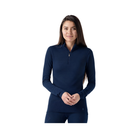 SMARTWOOL W MERINO BASE LAYER 1/4 ZIP DEEP NAVY
