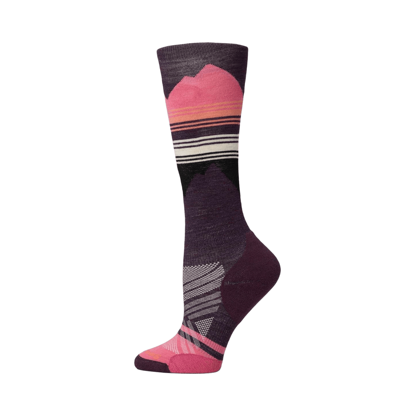 SMARTWOOL W SKI TRGT CUSH PTTRN OTC SOCK PURPLE IRIS