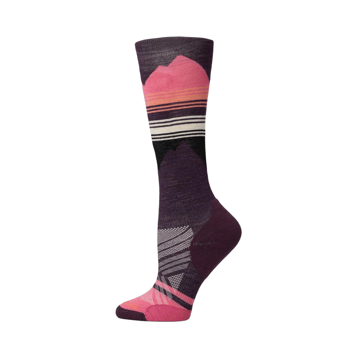 SMARTWOOL W SKI TRGT CUSH PTTRN OTC SOCK PURPLE IRIS