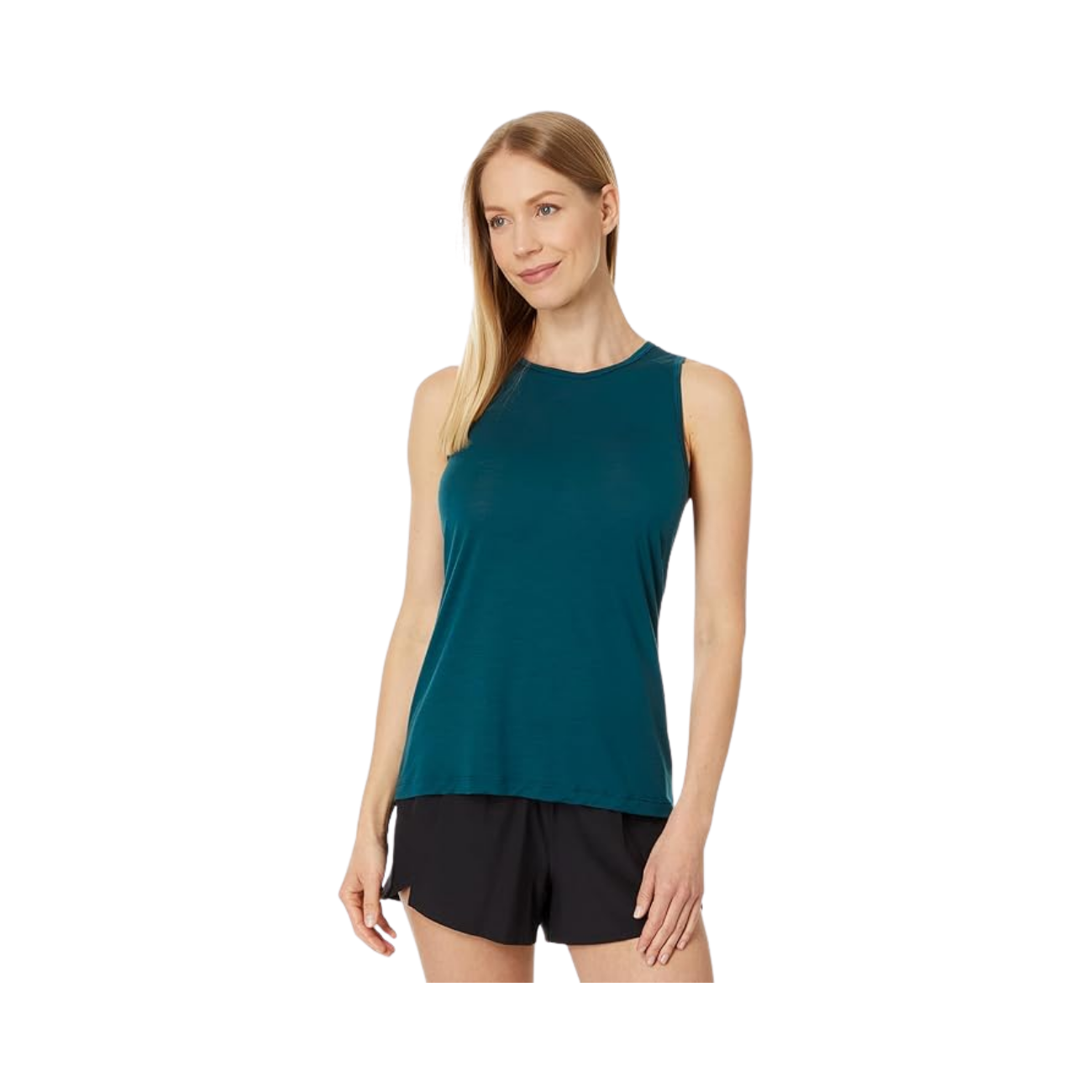 SMARTWOOL WOMENS ACTIVE UL HIGH NECK TANK TWILIGHT BLUE