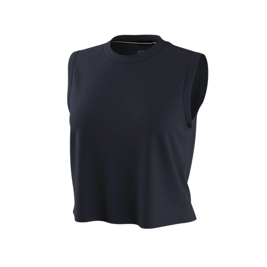 SMARTWOOL WOMENS ACTIVE ULTRALITE CROP TANK DEEP NAVY