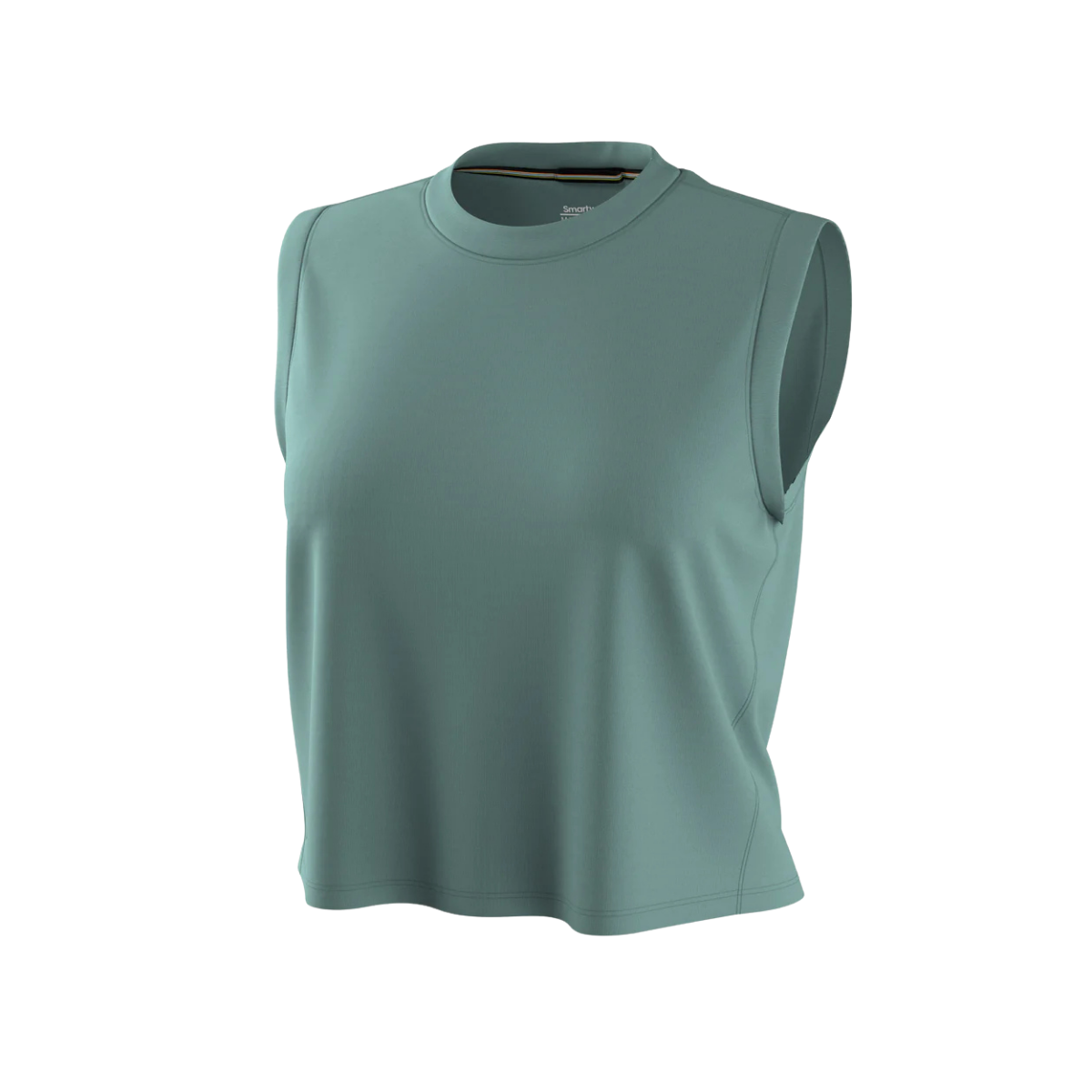SMARTWOOL WOMENS ACTIVE ULTRALITE CROP TANK DUSTY TEAL